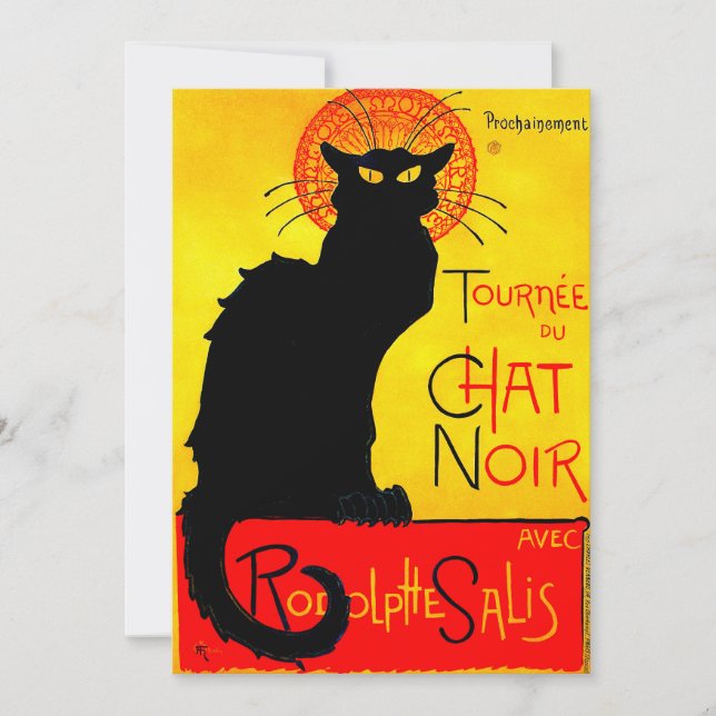 Le Chat Noir Vintage Invitation (Front)