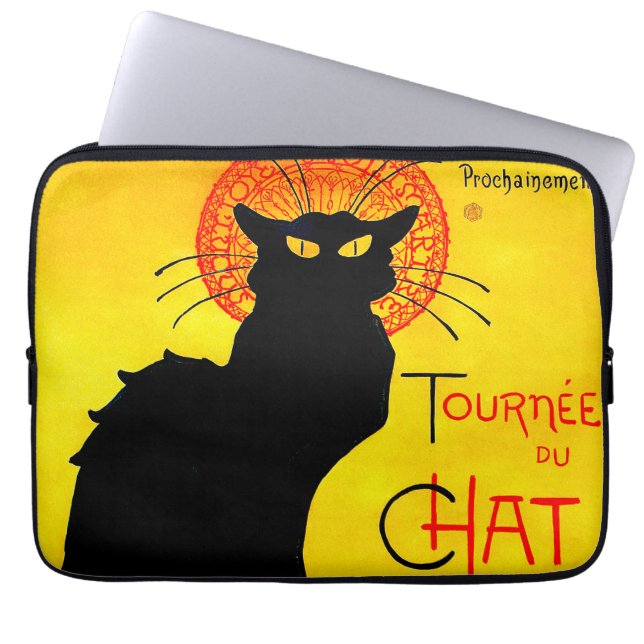Le Chat Noir Vintage Laptop Sleeve (Front)