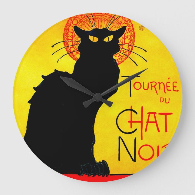 Le Chat Noir Vintage Large Clock (Front)