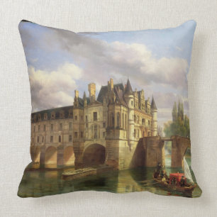 Le Chateau de Chenonceau, 1843 (oil on canvas) Cushion