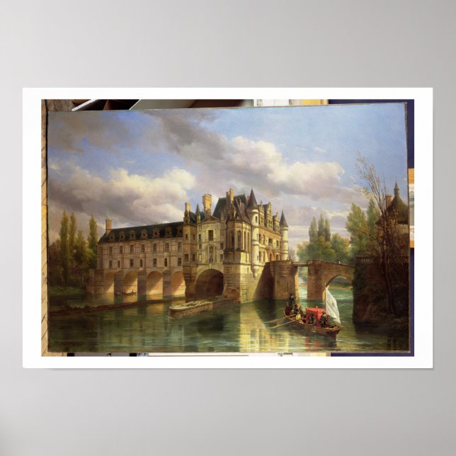 Le Chateau de Chenonceau, 1843 (oil on canvas) Poster (Front)