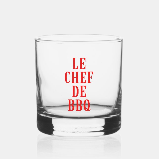 Le Chef De BBQ Whiskey Glass (Front)