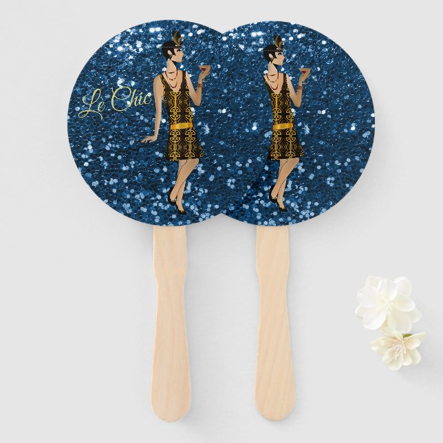 Le Chic Lady Hand Fan (Front and Back)