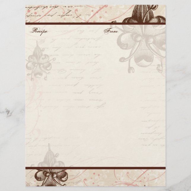 Le Chocolatier Family Heritage Recipe Pages (Front)