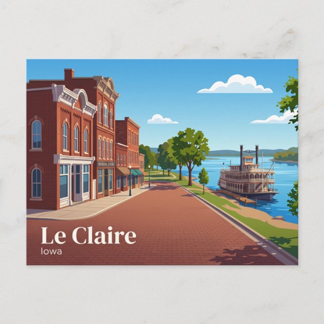 Le Claire USA Postcard (Front)