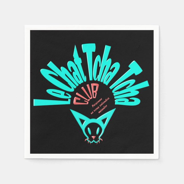 Le club Chat Tcha Tcha Napkin (Front)