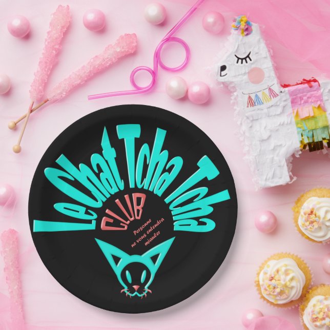 Le club Chat Tcha Tcha Paper Plate (Party)