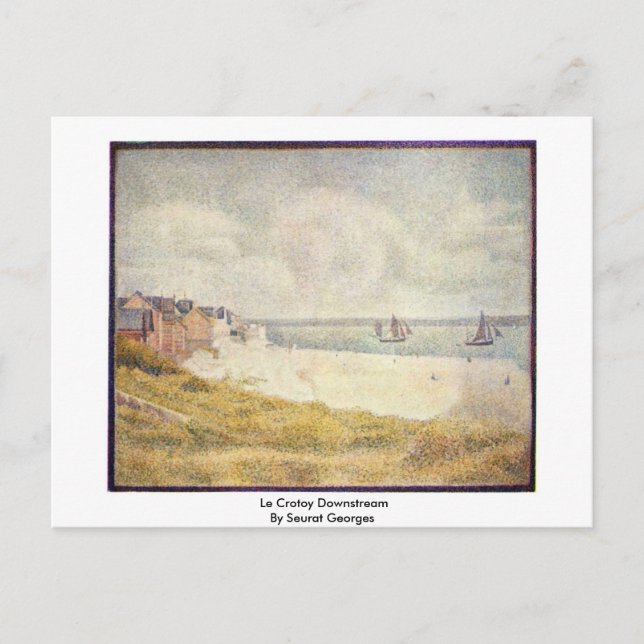 Le Crotoy Downstream By Seurat Georges Postcard (Front)