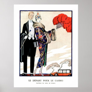 Le départ pour le casino by George Barbier Poster