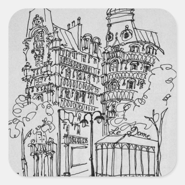 Le Dome on Boulevard Raspail | Paris, France Square Sticker (Front)