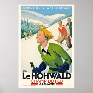 Le Hohwald Champ du Feu Alsace Vintage Ski Poster