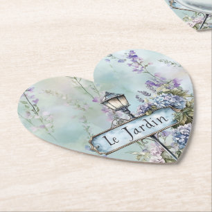 Le Jardin (the garden) Pretty Purple Flowers Paper Coaster