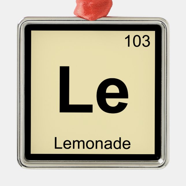 Le - Lemonade Chemistry Periodic Table Symbol Metal Tree Decoration (Front)