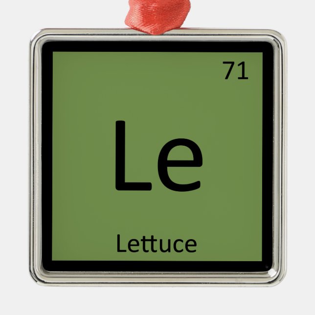 Le - Lettuce Vegetable Chemistry Periodic Table Metal Ornament (Front)