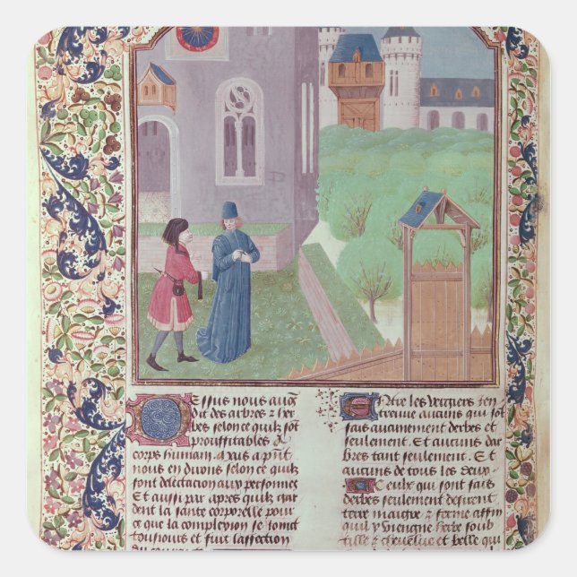 'Le Livre des Prouffitz Champestres' by Square Sticker (Front)