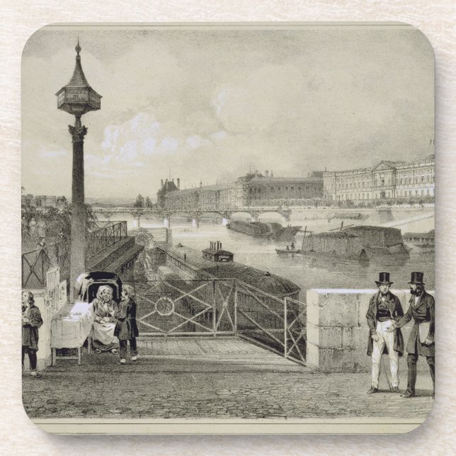 Le Louvre, engraved by Auguste Bry (engraving) Coaster (Front)