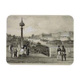 Le Louvre, engraved by Auguste Bry (engraving) Magnet