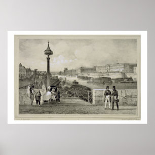Le Louvre, engraved by Auguste Bry (engraving) Poster