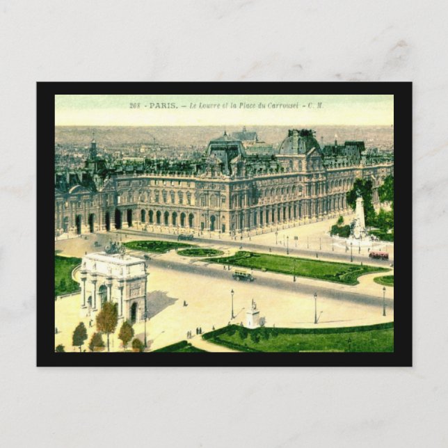 Le Louvre, Paris, France Vintage Postcard (Front)