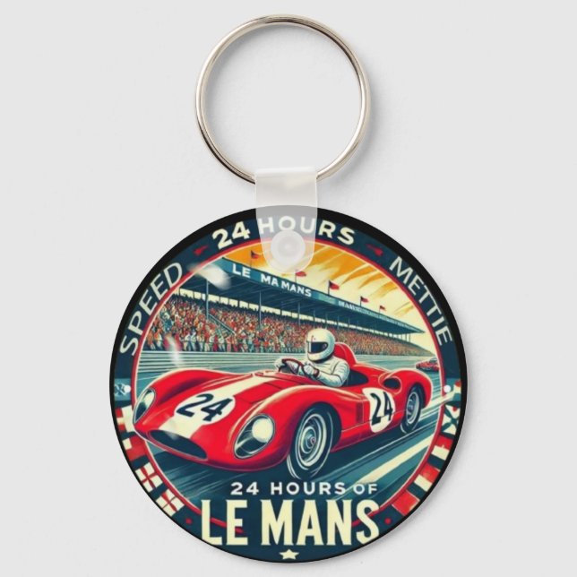 Le Mans 24 Hours Endurance retro Race car   Key Ring (Front)