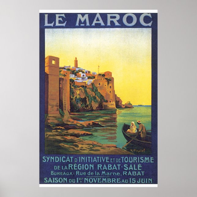 Le Maroc Vintage Travel Poster (Front)