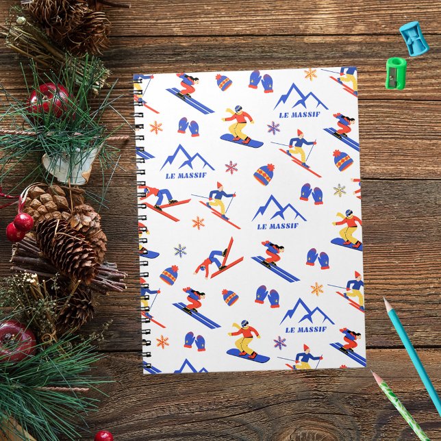 Le Massif de Charlevoix Ski Snowboard Pattern Notebook (Creator Uploaded)