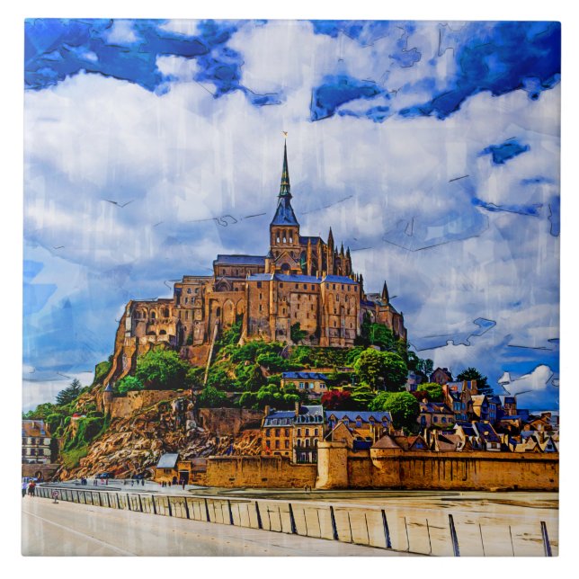 Le Mont Saint Michel Ceramic Tile (Front)