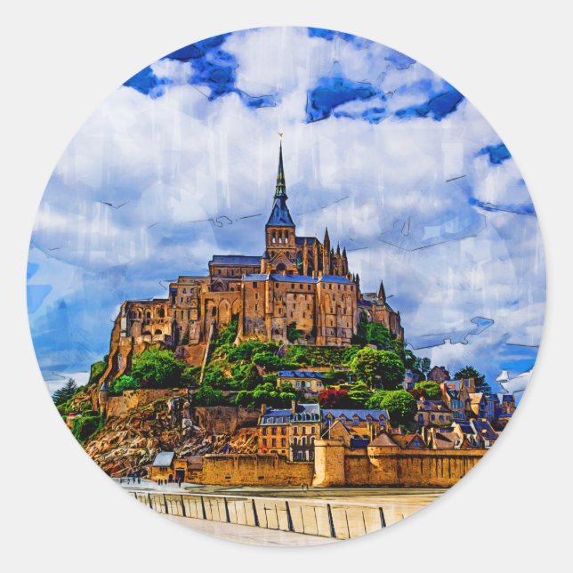 Le Mont Saint Michel Classic Round Sticker (Front)