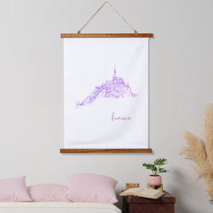 Le Mont Saint Michel France Architecture Hanging Tapestry