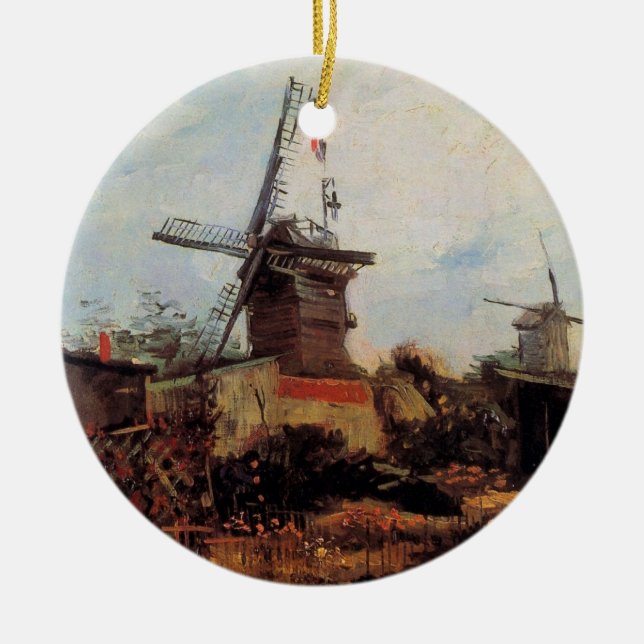Le Moulin de Blute Fin by Vincent van Gogh Ceramic Ornament (Front)