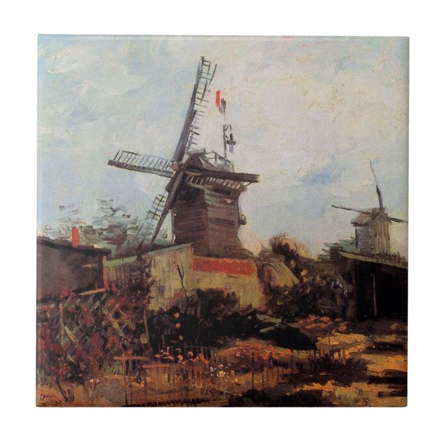 Le Moulin de Blute Fin by Vincent van Gogh Ceramic Tile (Front)
