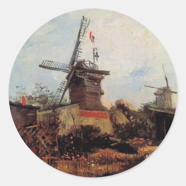 Le Moulin de Blute Fin by Vincent van Gogh Classic Round Sticker (Front)