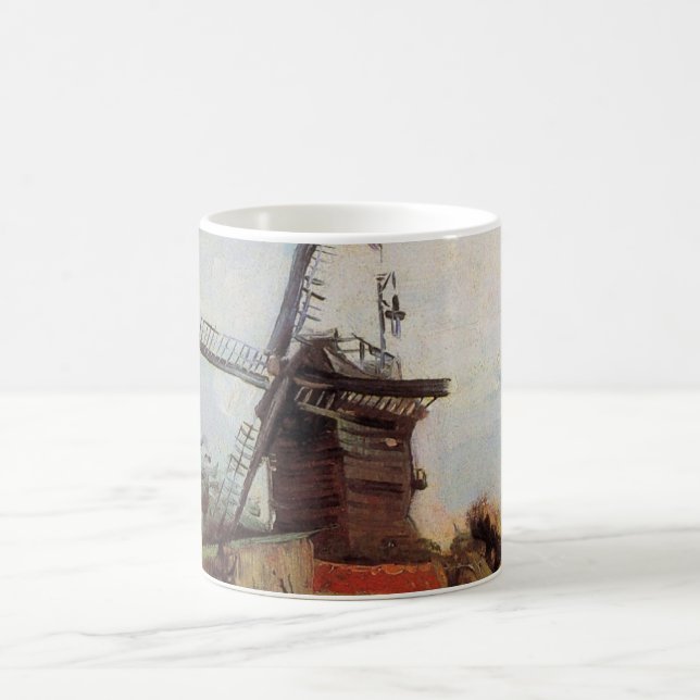 Le Moulin de Blute Fin by Vincent van Gogh Coffee Mug (Center)