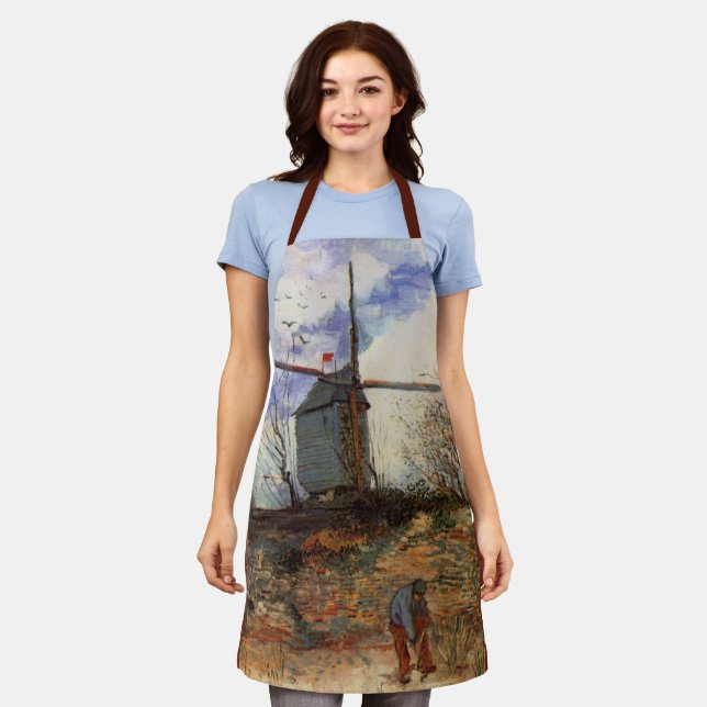 Le Moulin de la Galette by Vincent van Gogh Apron (Worn)
