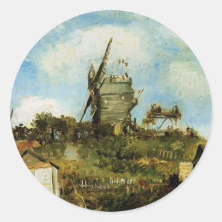 Le Moulin de la Galette by Vincent van Gogh Classic Round Sticker