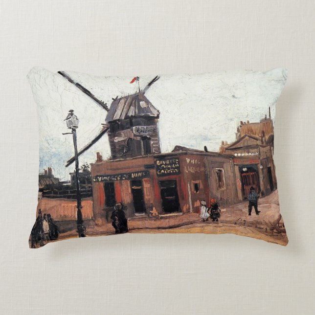 Le Moulin de la Galette by Vincent van Gogh Decorative Cushion (Front)