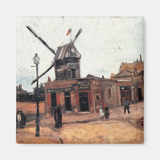 Le Moulin de la Galette by Vincent van Gogh Magnet (Front)