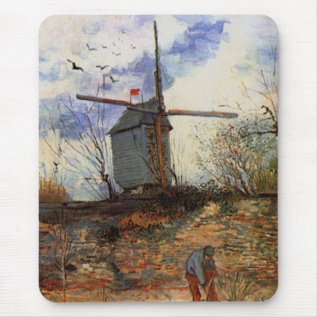 Le Moulin de la Galette by Vincent van Gogh Mouse Pad (Front)