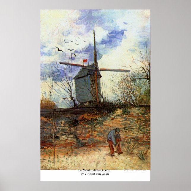 Le Moulin de la Galette by Vincent van Gogh Poster (Front)