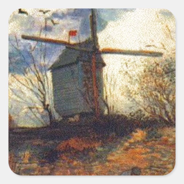 Le Moulin de la Galette Van Gogh Square Sticker (Front)