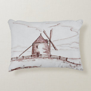 Le Moulin de Moidrey Windmill Pontorson Decorative Cushion