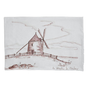 Le Moulin de Moidrey Windmill Pontorson Pillowcase