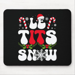 Le Now Funny Christmas Let It Snow Xmas Hat Snowfl Mouse Pad