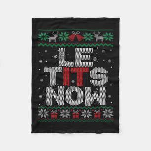 Le Now Funny Xmas Let It Snow Ugly Christmas Sweat Fleece Blanket