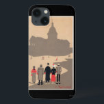Le Pantheon Art Deco SceneParis, France iPhone 13 Case<br><div class="desc">Le Pantheon Art Deco Scene - Paris,  France  was created in 1912. This image depicts scenes from Paris,  France.</div>