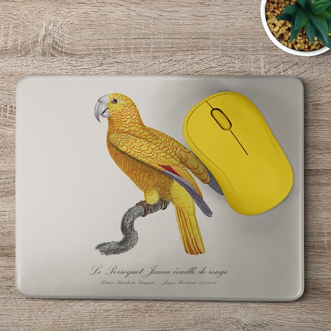 Le Perroquet Jaune ecaille de rouge  Mouse Pad (Le Perroquet Jaune ecaille de rouge. Mouse Pad)