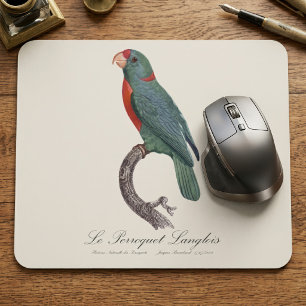 Le Perroquet Langlois by Jacques Barraband Mouse Pad