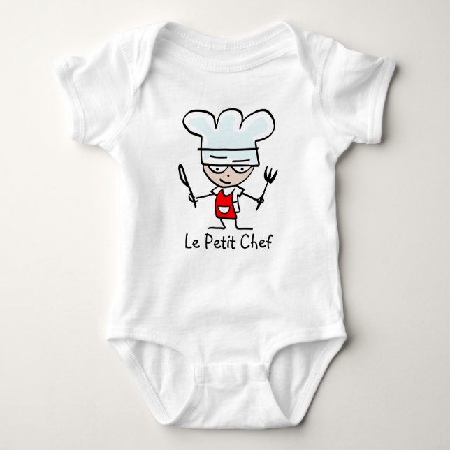 Le petit chef cartoon tshirt for kids and babies (Front)