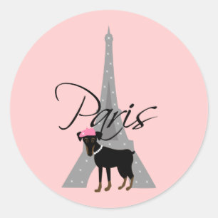 Le petit chien à Paris Classic Round Sticker