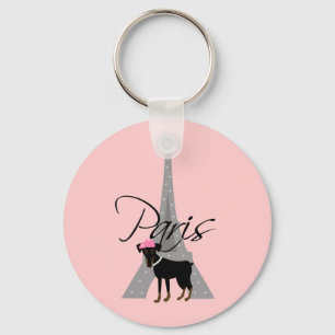 Le petit chien à Paris Key Ring